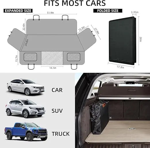Back Seat Extender Dog Car Hammock With Hard Bottom