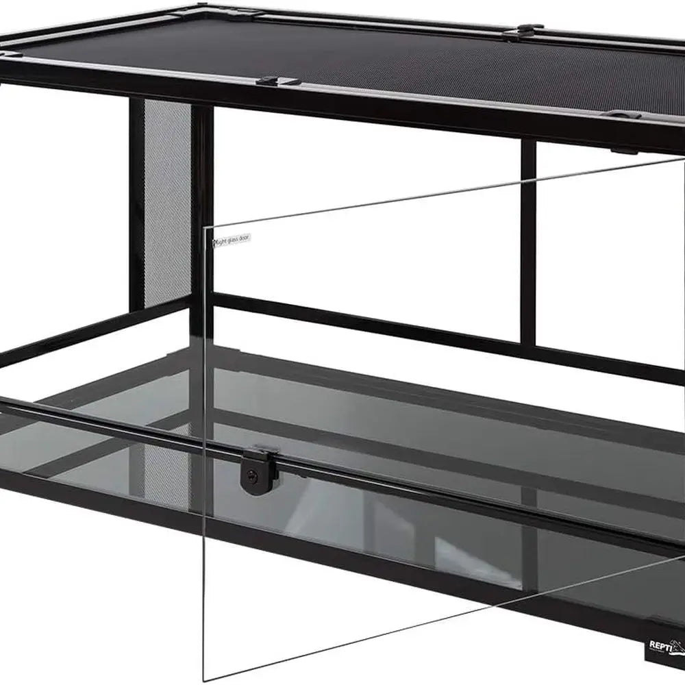 Double Hinged 50 Gallon Reptile Terrarium With Mesh Glass Sides