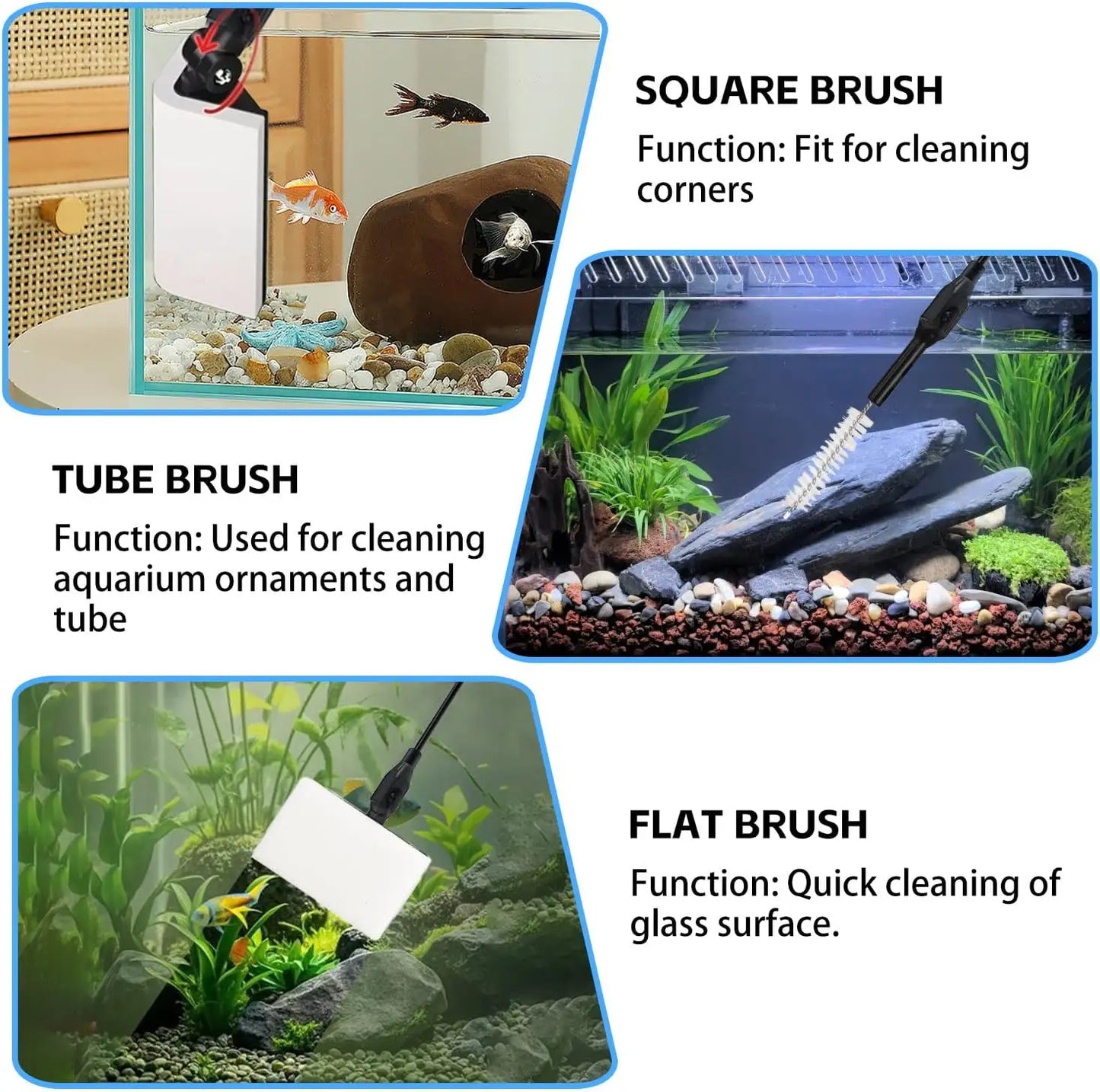7-In-1 Aquarium Cleaning Kit With Adjustable Long Handle
