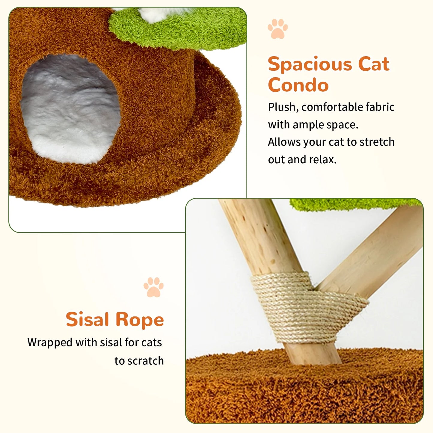 148CM Tall Indoor Cat Tree Activity Tower Center Multi-Level Cat Climbing Tree Sisal Scratching Post Plush Cave