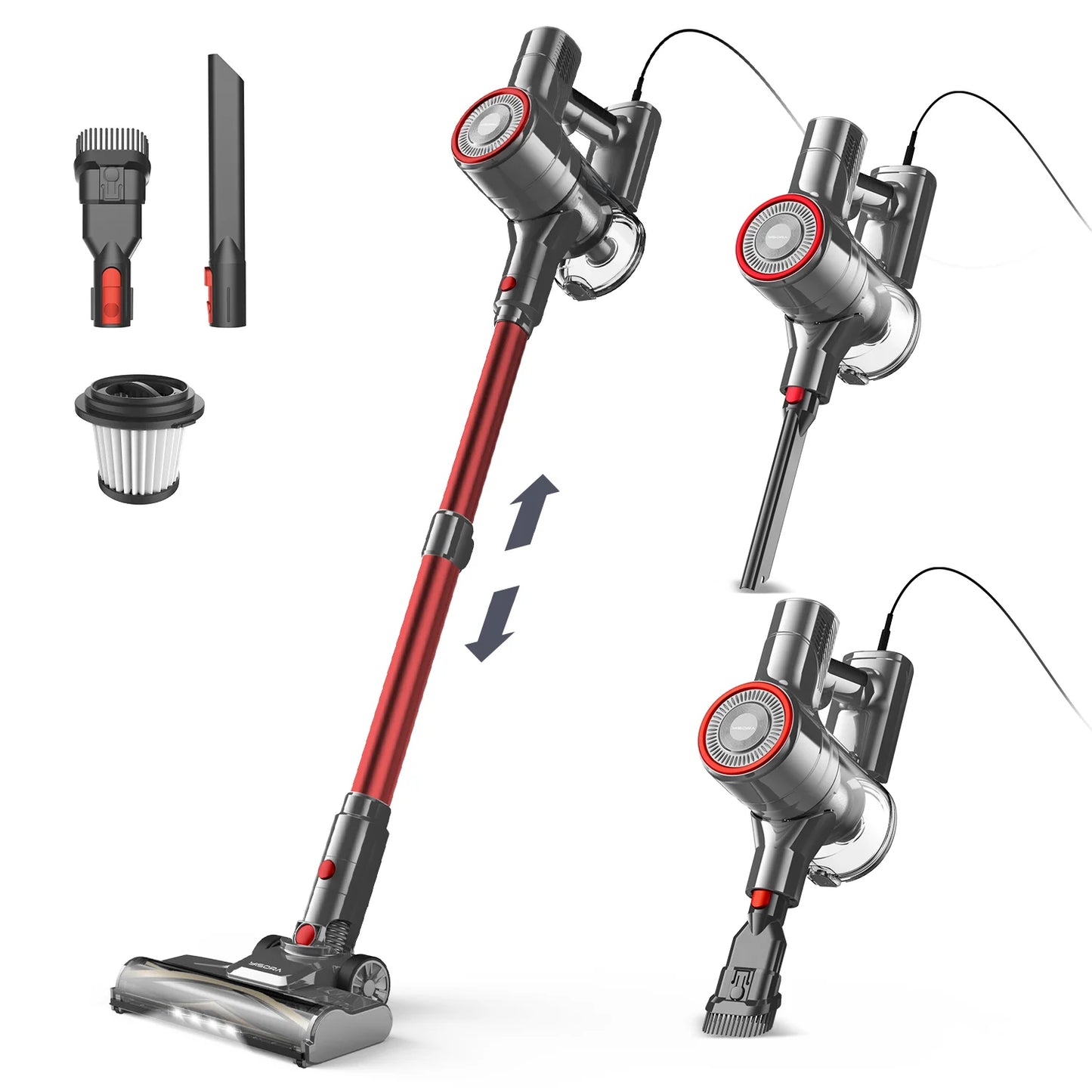 INSE I8 Corded Stick Vacuum 25KPa 600W 6 In 1 Lightweight Cleaner