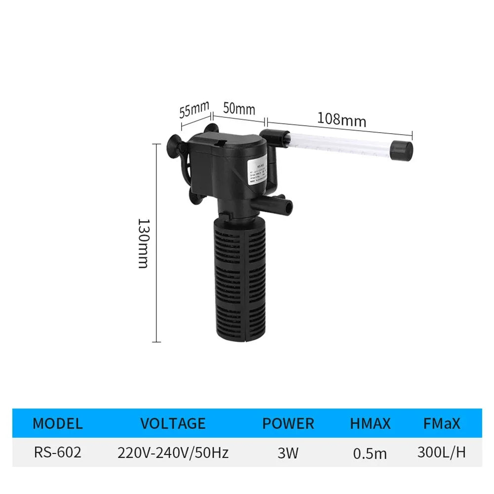 Shunmaii 3 In 1 Silent Aquarium Aeration Pump And Filter