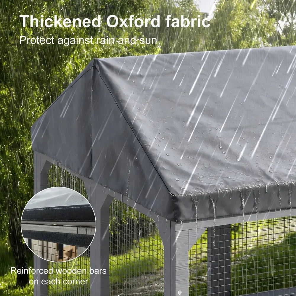 Outdoor Cat Enclosure For Multiple Cats With Waterproof Cover