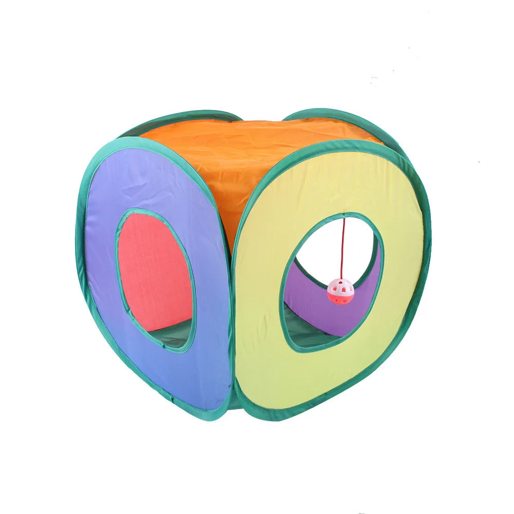 Foldable Cat Tunnel Toy For Indoor Play Breathable Cloth