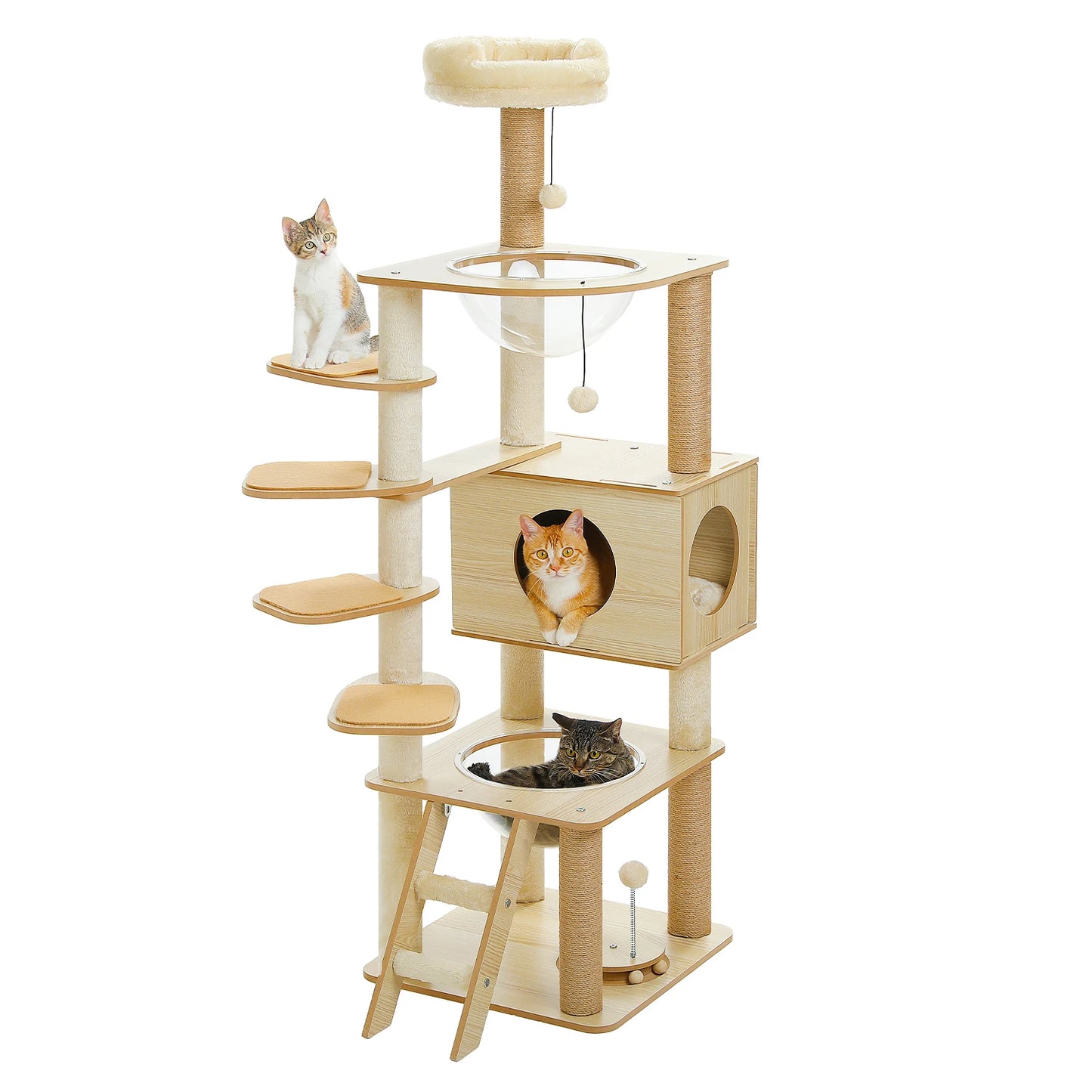 PAWZ Ro Multi Level Cat Tree Indoor Wood Tower Posts
