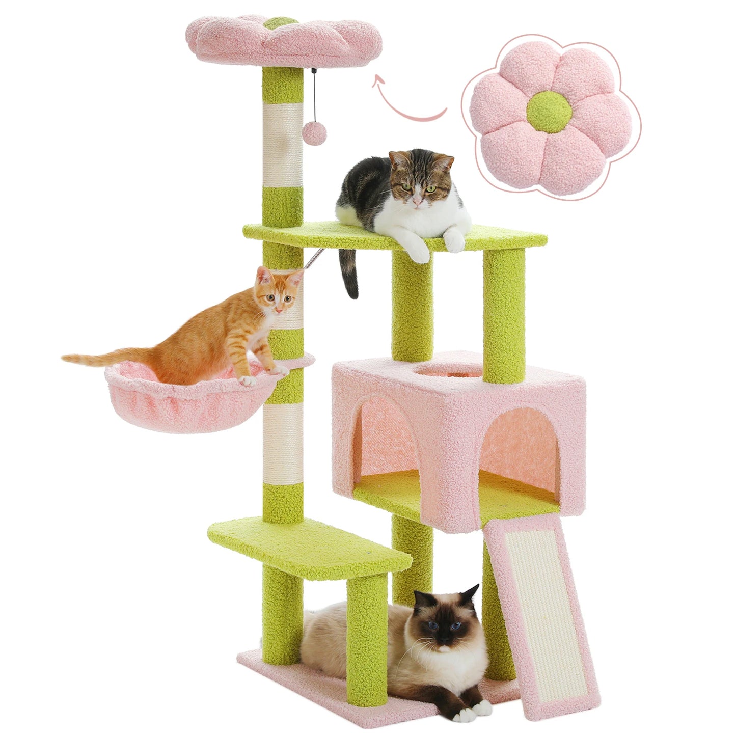PAWZ Road Flower Cat Tree Multi Level Tower With Sisal Scratching Posts