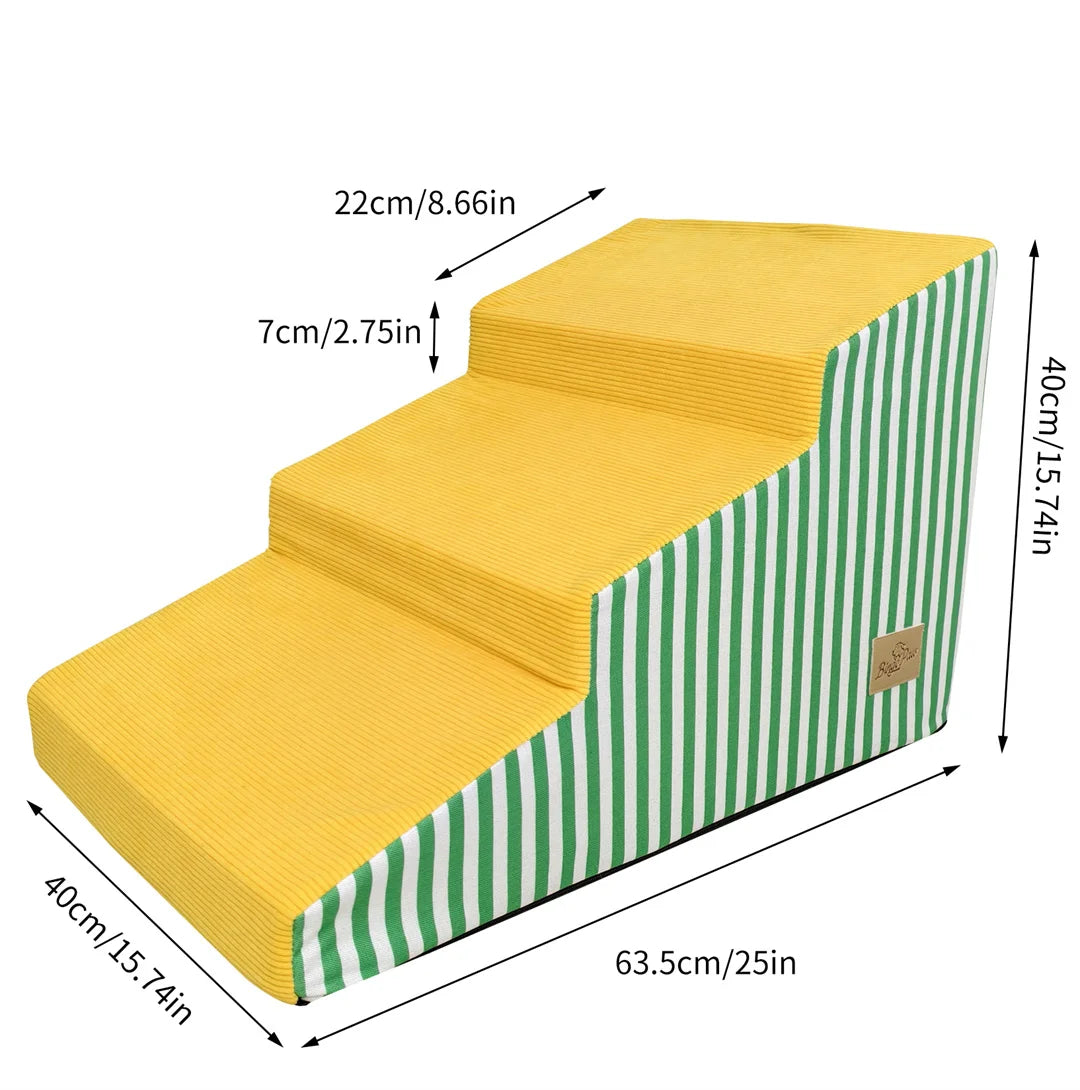Bright Pet Stairs for Dogs High-Density Foam Gentle Slope Access Ramp 3/4/5 Steps Safe Dog Ramp for Pet Accessibility