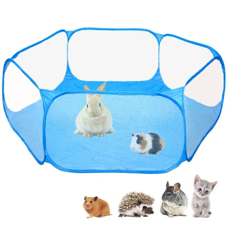 Portable Transparent Pet Cage Playpen Foldable For Dogs Cats Hamsters