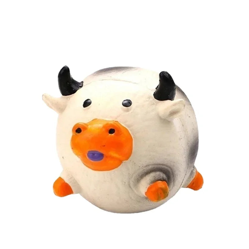 Pet Dog Vocal Squeak Toy Latex Animal Shapes Pig Chicken Cow