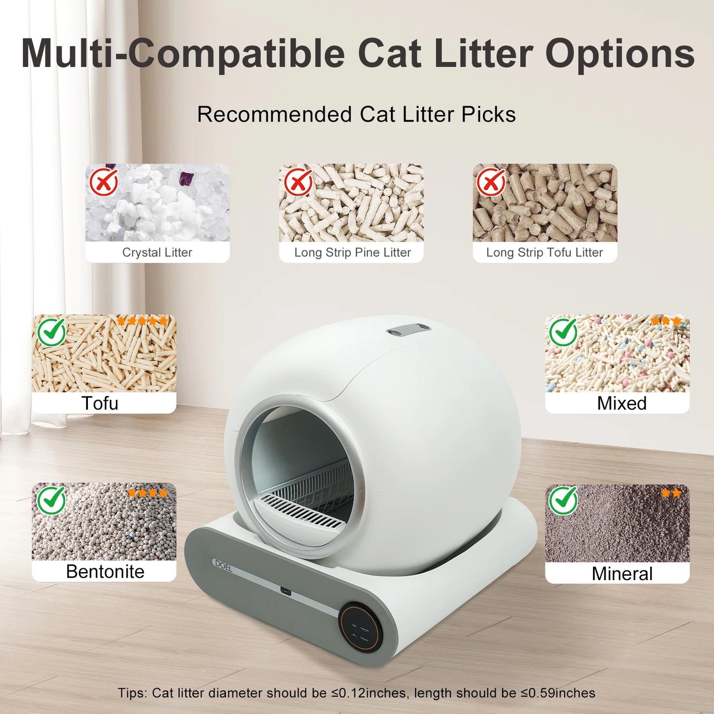 Doel Self Cleaning Cat Litter Box App Control WiFi