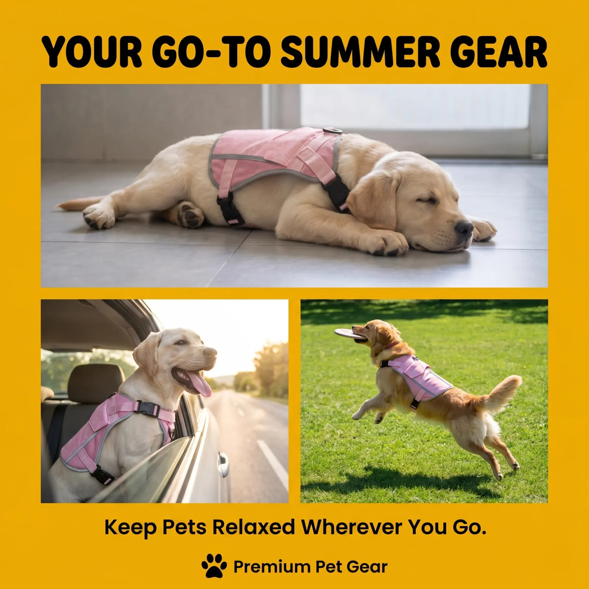 Dog Cooling Vest Harness Jacket For Summer Outdoor Walks