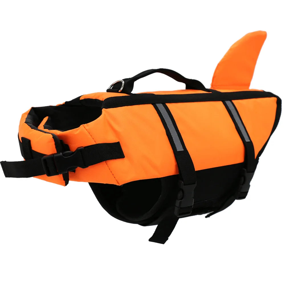 Dog Life Jacket With Rescue Handle Reflective Straps For Swimming