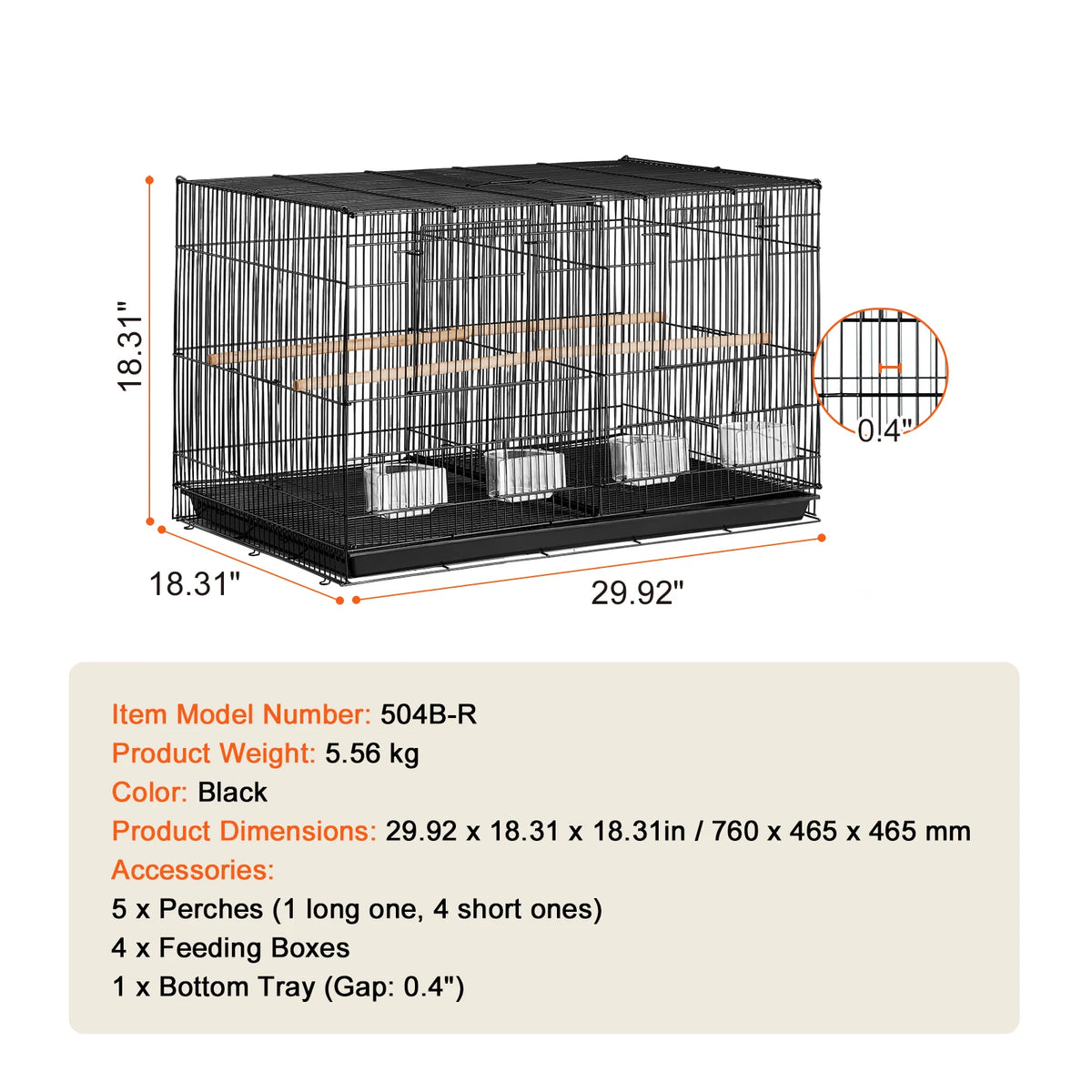 SucceBuy Divided Bird Cage With Handle For Travel Birds