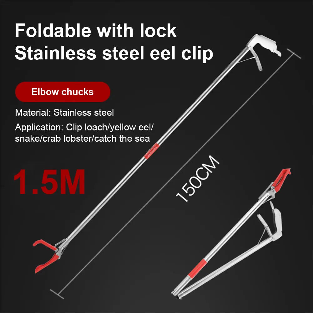 Stainless Steel Snake Catcher Tongs With Wide Jaw Reptile Grabber