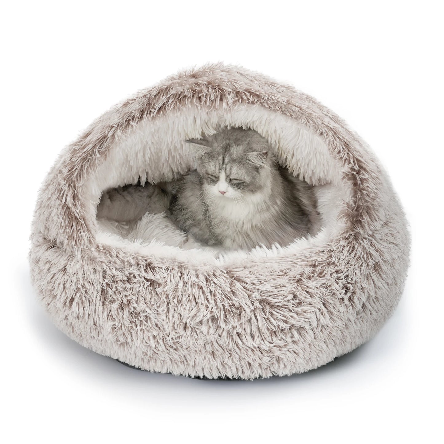 Soft Semi-Enclosed Cat Dog Nest Bed For Indoor Pet Comfort