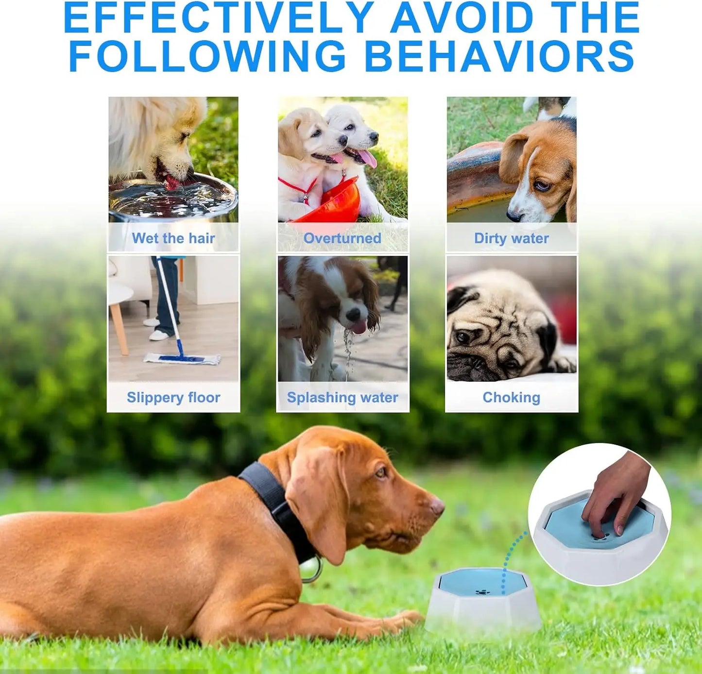 Dog Water Bowl,Splash-Free Pet WaterFeeder,Vehicle Carried Floating Bowl, NoSpill Cat Water Fountain for Car Travel, Dog Bowl Pet Floating Bowl Cat Dog Drinking Water Artifact Non-Wet Mouth Cat Bowl Pet Automatic Waterer