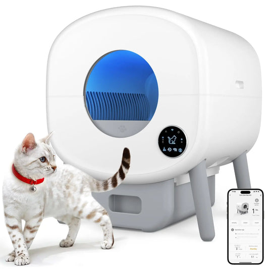 Smart Automatic Self Cleaning Cat Litter Box With App Control And Safety Sensors