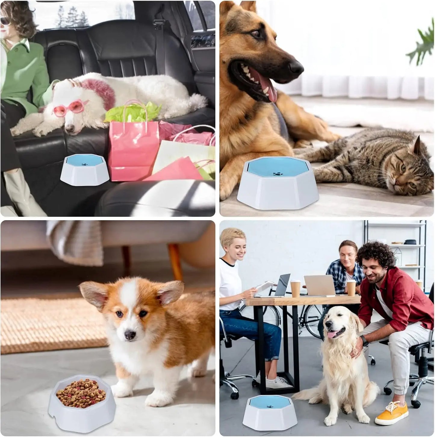 Dog Water Bowl,Splash-Free Pet WaterFeeder,Vehicle Carried Floating Bowl, NoSpill Cat Water Fountain for Car Travel, Dog Bowl Pet Floating Bowl Cat Dog Drinking Water Artifact Non-Wet Mouth Cat Bowl Pet Automatic Waterer