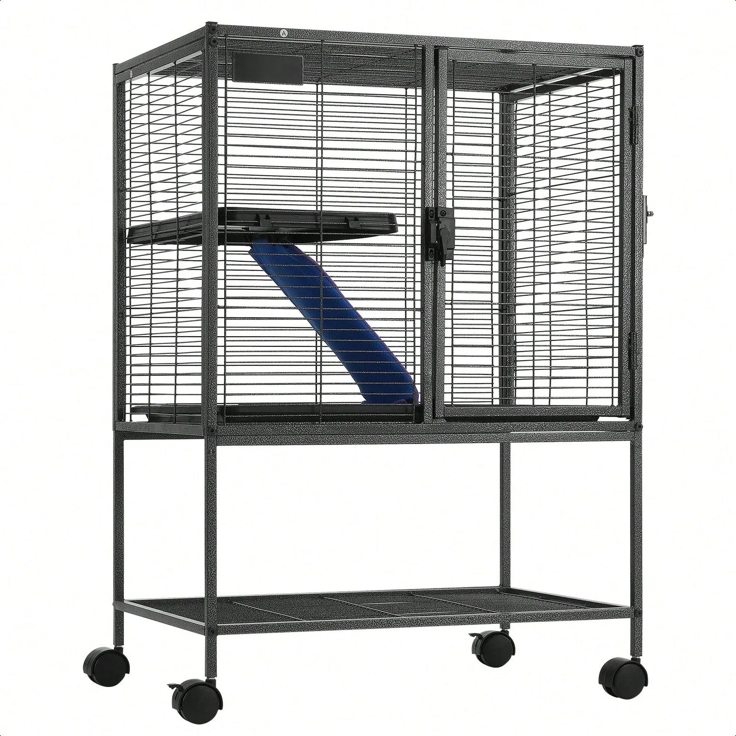 Rolling Metal Ferret Cage, 24" X 17.3" X 34.1" To 336.2"X 22.8" X 64.6", Large 2 Or 4-Tier Critter Nation Cage, Small Animal Cage With Ramps & Tray, Easy To Set Up For Pet Rats, Hamster, Guinea Pig, Chinchilla, Squirrel, Hedg
