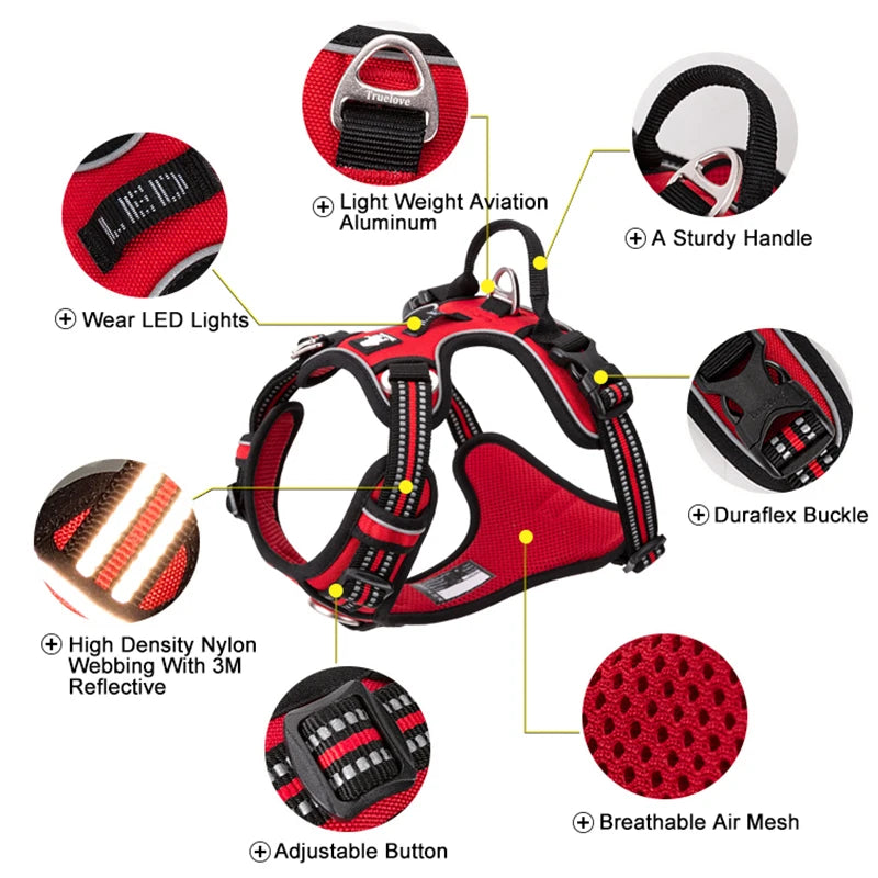 TrueLove CN Reflective No Pull Dog Harness Adjustable For All Breeds