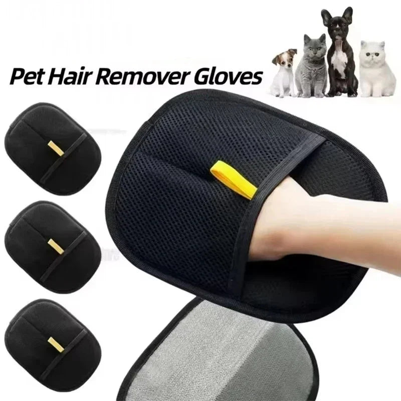 Reusable Double Sided Pet Grooming Gloves For Easy Hair Removal