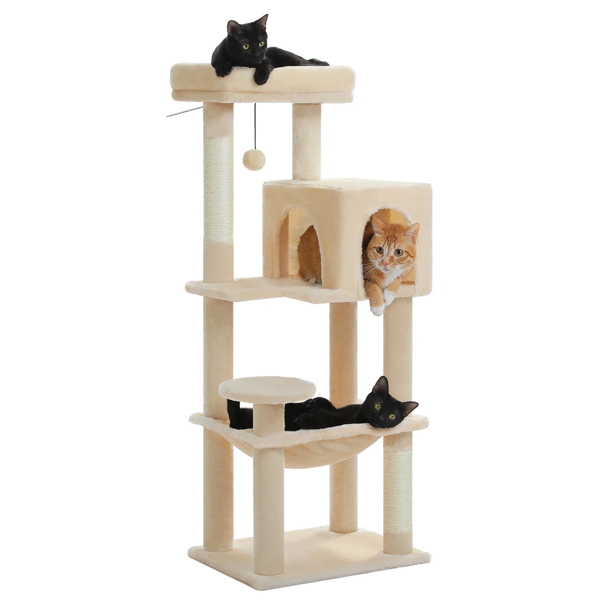 Pequlti Five Level Cat Tower With Sisal Scratching Post