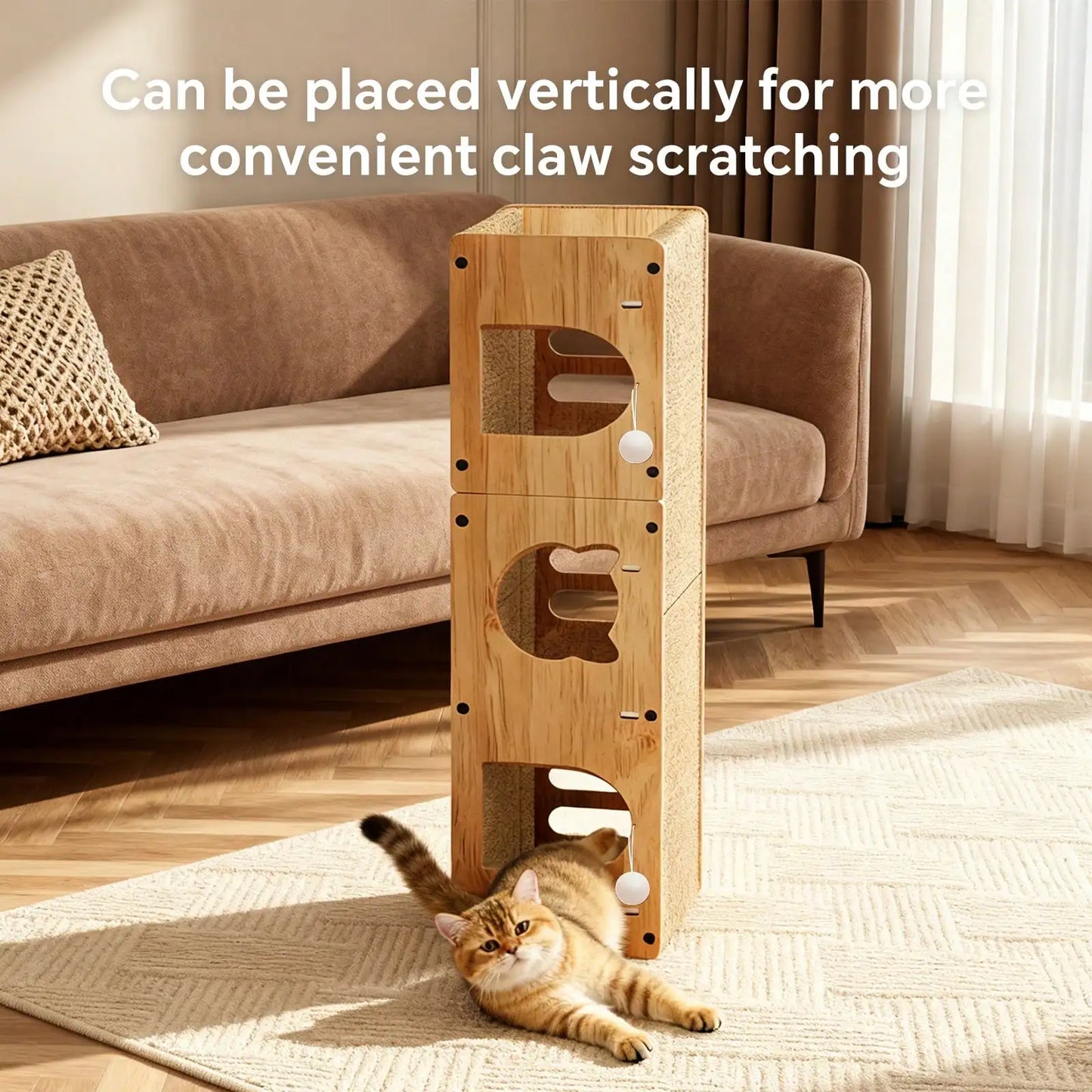 Cardboard Cat Scratcher House,  Corrugated Cat Scratcher For Indoor Cats, Extra Large Scratching Board Pad