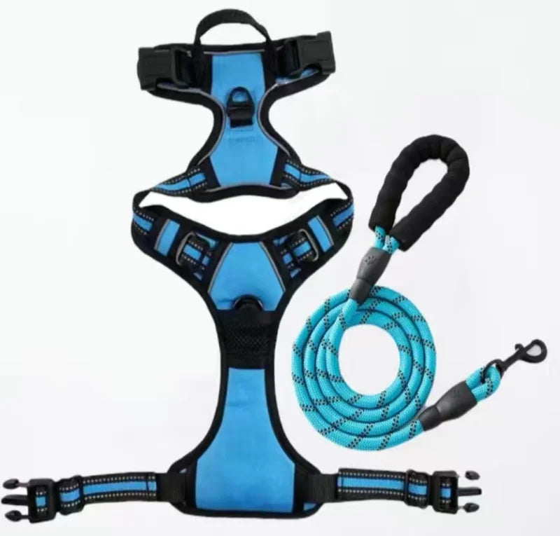 Dog Harness &   Training Leash No Pull Control Adjustable Large Handle Heavy Duty