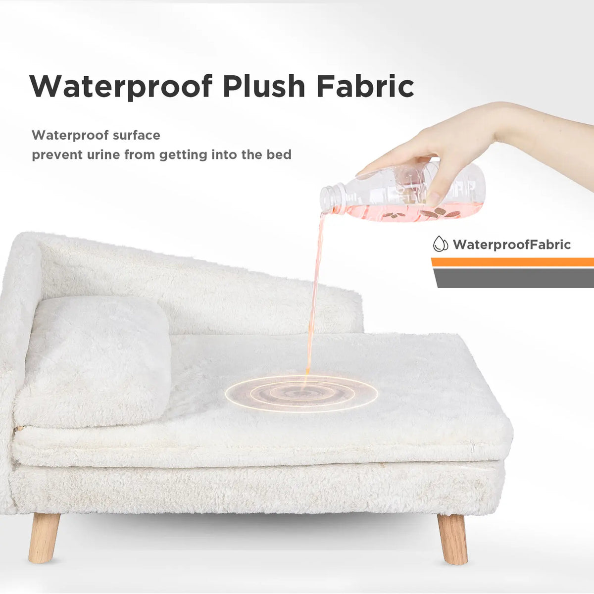 Elevated Pet Sofa With Solid Wood Legs And Plush Cushion