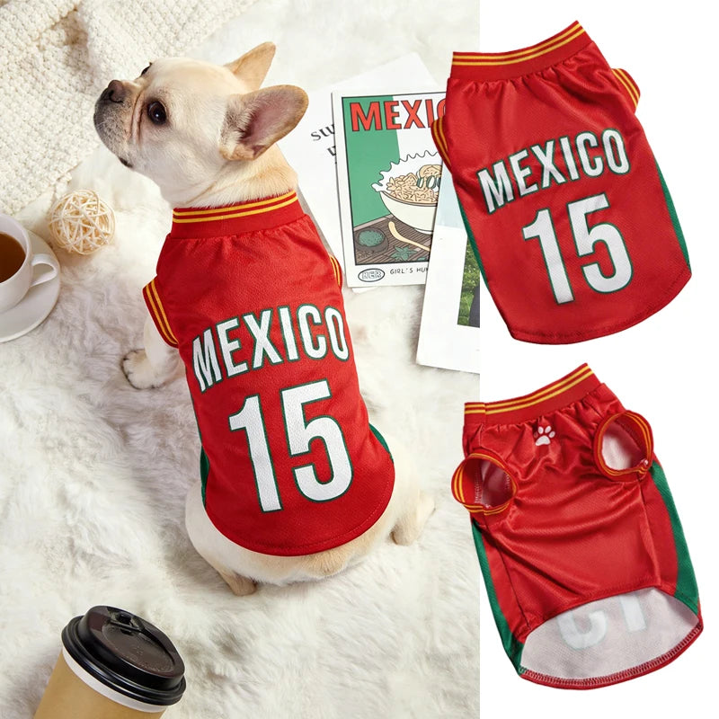 Mesh Breathable Dog Clothes Schnauzer Teddy Sport Large Dog Jersey Basketball Clothing Puppy T-Shirts Summer Pet Cat Shirts