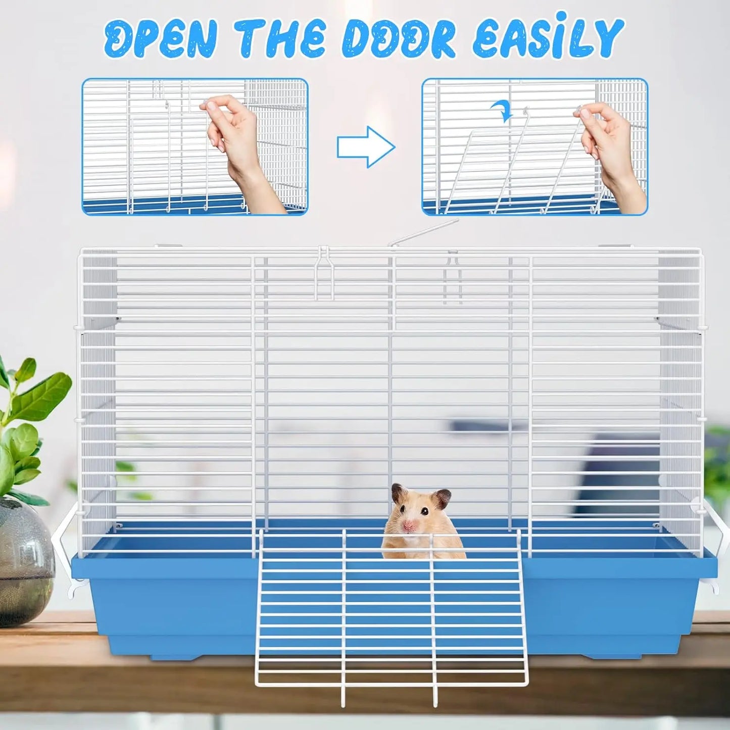 Spacious Small Animal Cage For Hamsters Gerbils Mice Rats Guinea Pigs Easy Clean