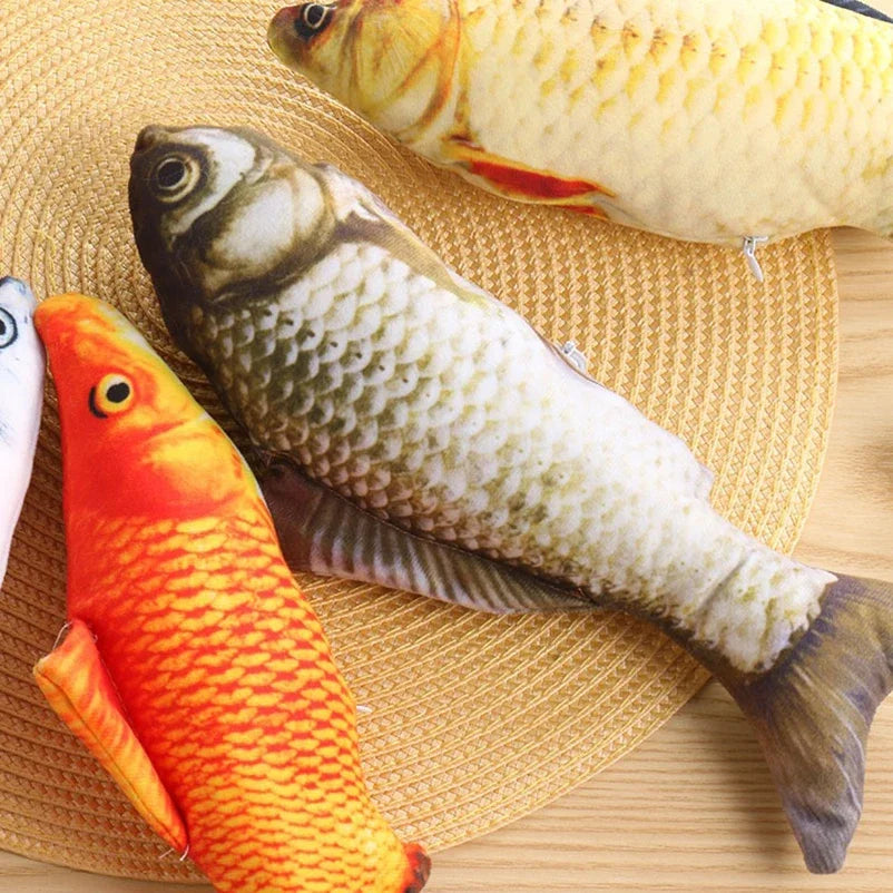 Cat Teasing Toy Simulation Fish Plush Chew Toy For Cats