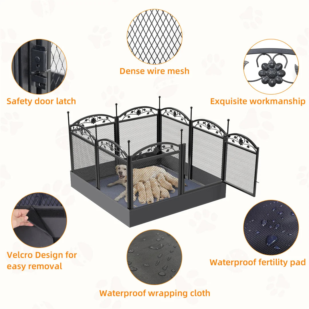 Bingopaw Heavy Duty Dog Playpen Indoor Outdoor Whelping Training