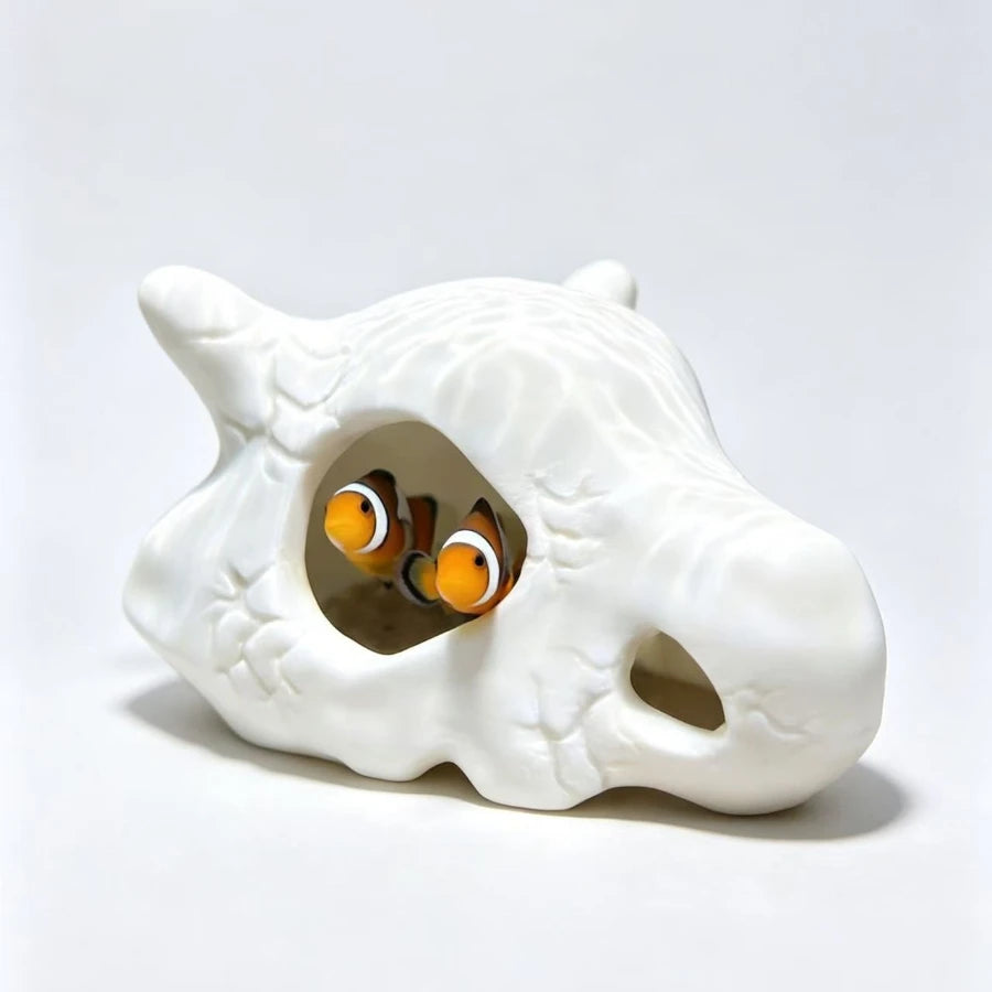 Fish Tank Anime Style Skull Decoration Ocean Display Submerged Decoration Fish Shrimp Shelter Aquarium Safe Home Decorations
