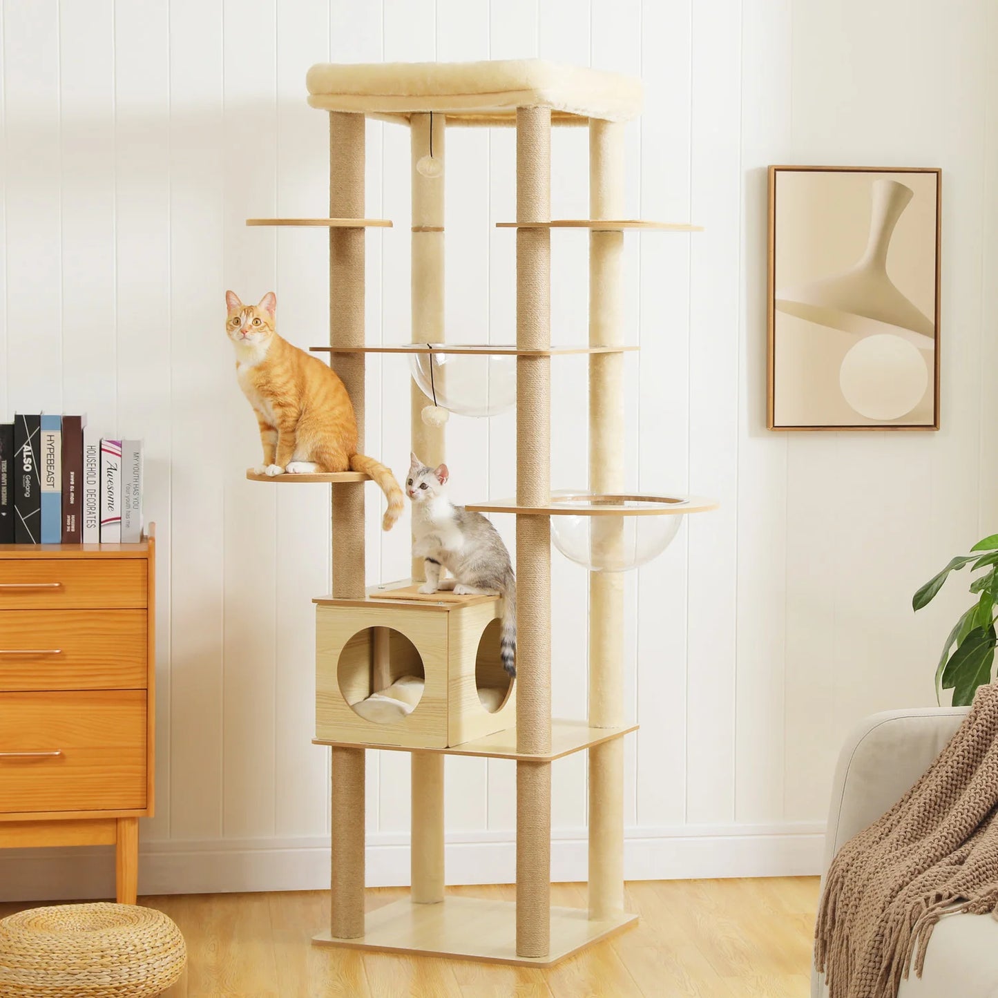 PAWZ Ro Multi Level Cat Tree Indoor Wood Tower Posts