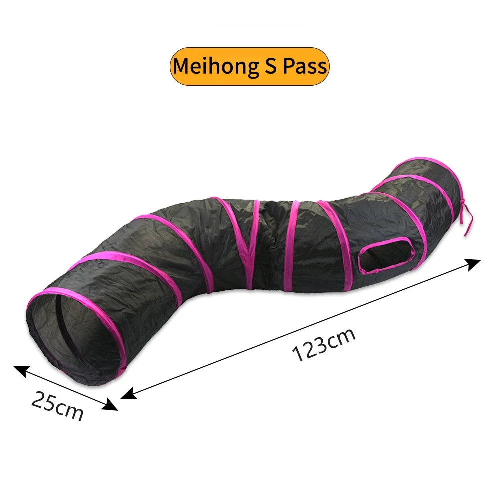 Foldable Cat Tunnel Toy For Indoor Play Breathable Cloth