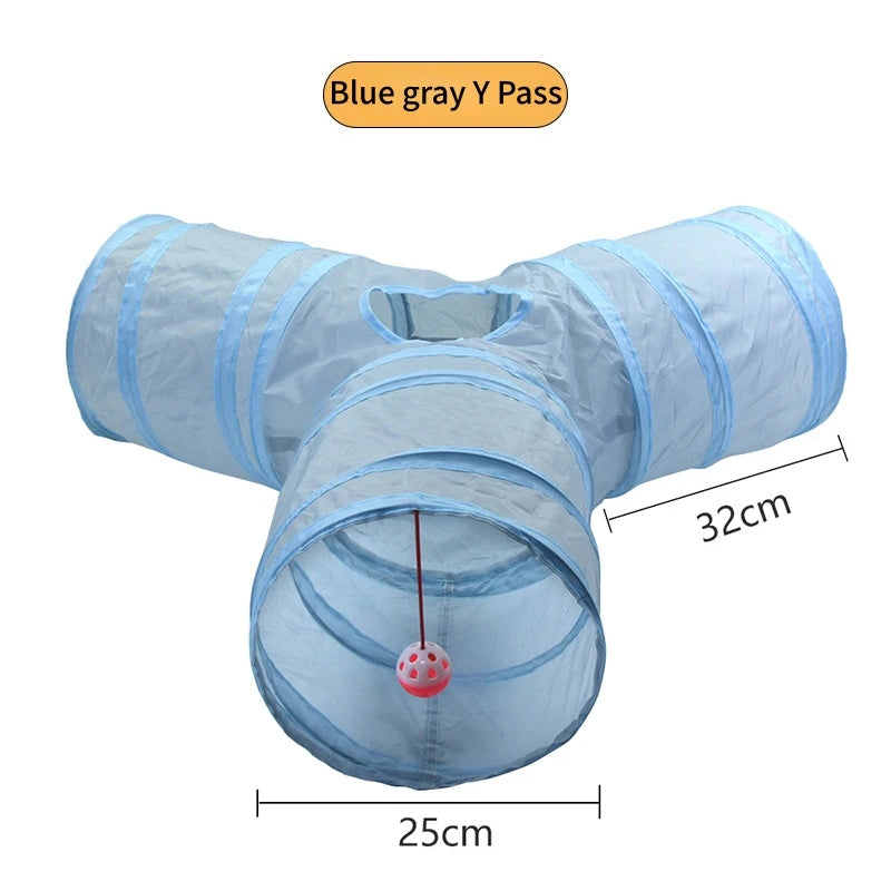 Foldable Cat Tunnel Toy For Indoor Play Breathable Cloth