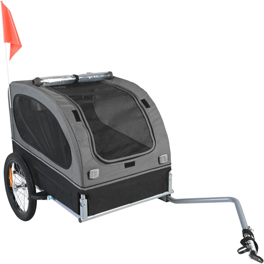 Dog Bike Trailer Carrier 88 Lb Capacity With Wheels Reflectors Flag