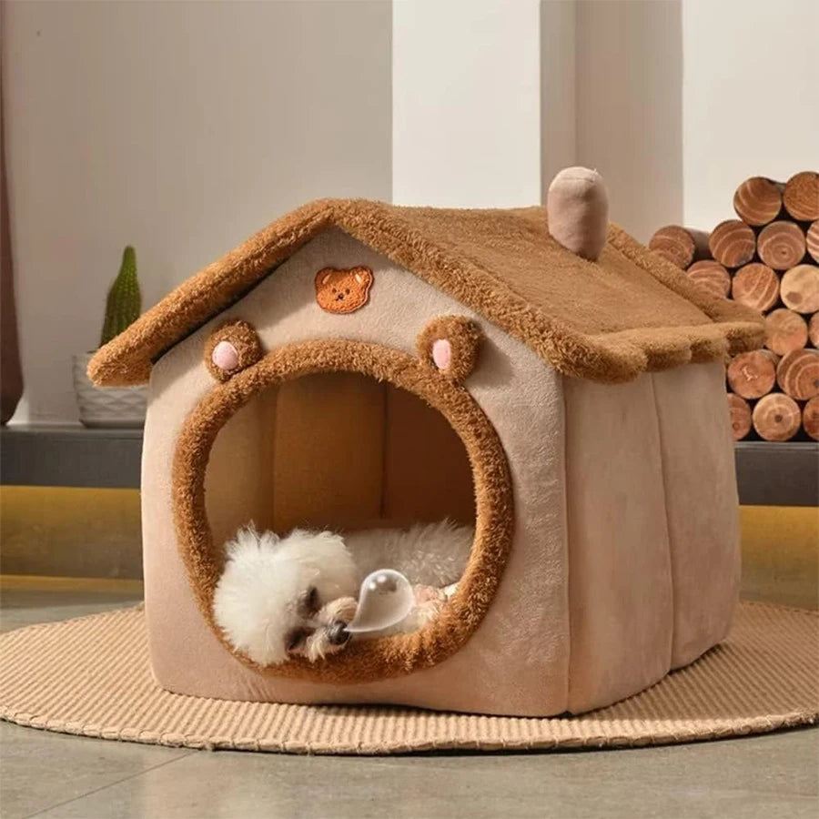 Foldable Pet House Removable Washable Bed for Cats and Small Dogs