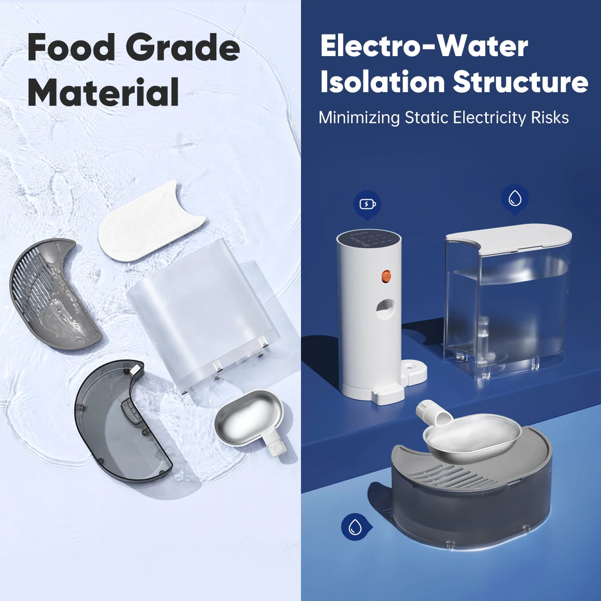 Booteely Wireless Cat Water Dispenser With Automatic Purifying Bowl