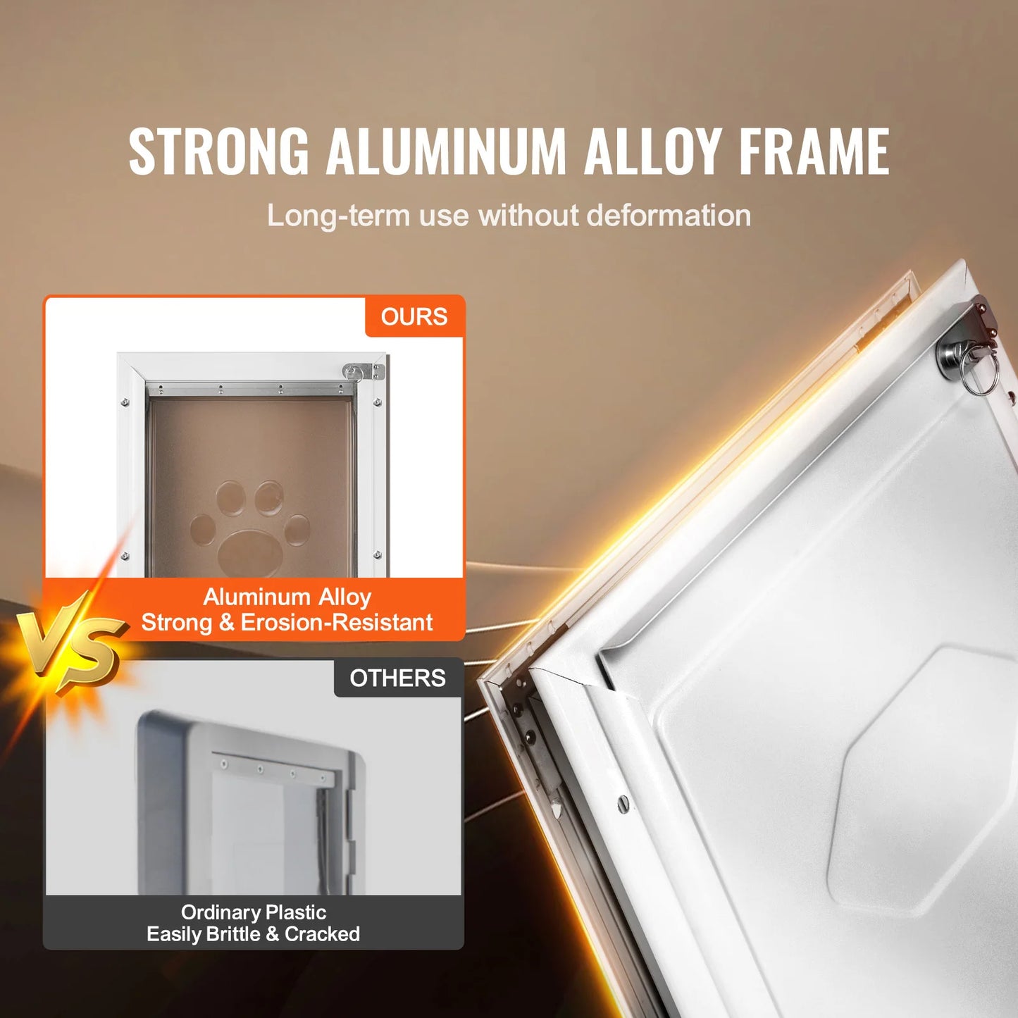 Pet Door Aluminum Frame With Locking Flap System Weatherproof