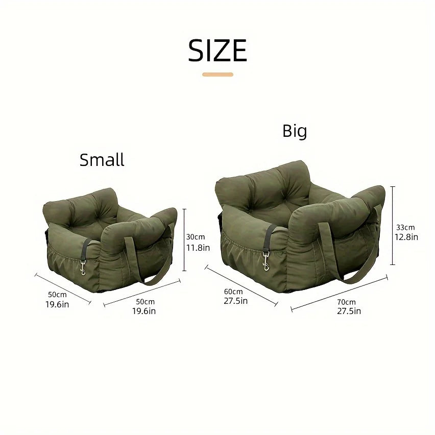 Non Slip Dog Car Seat With Safety Belt Washable Travel Bed