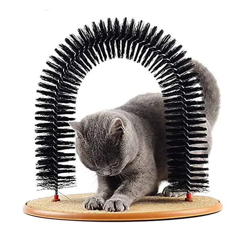 Cat Toy Arch Self Grooming Massage Brush With Scratching Pad For Cats