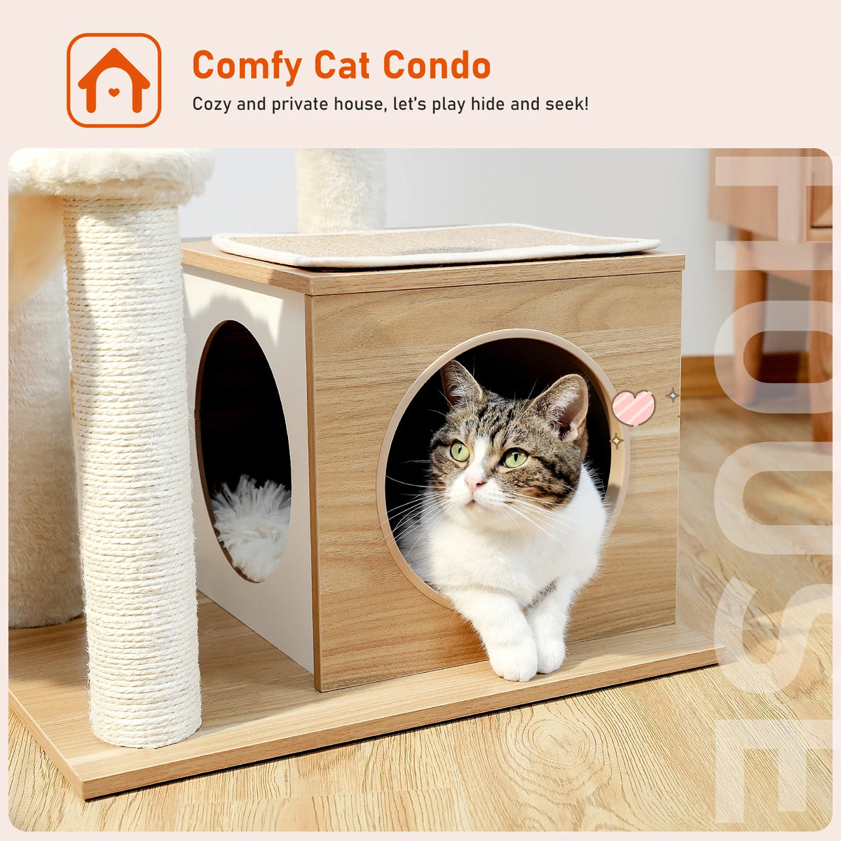PAWZ Road Indoor Cat Tree With Hammock Sisal Scratching Post