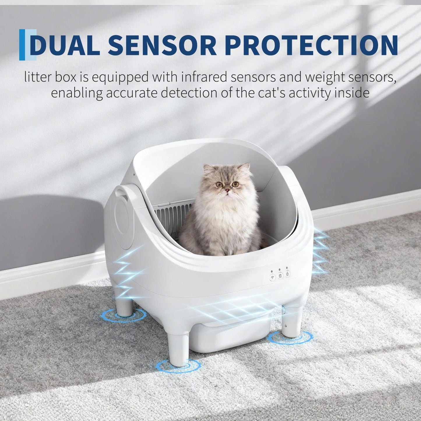 HiMISS Self Cleaning Automatic Cat Litter Box With App Control Odor Free