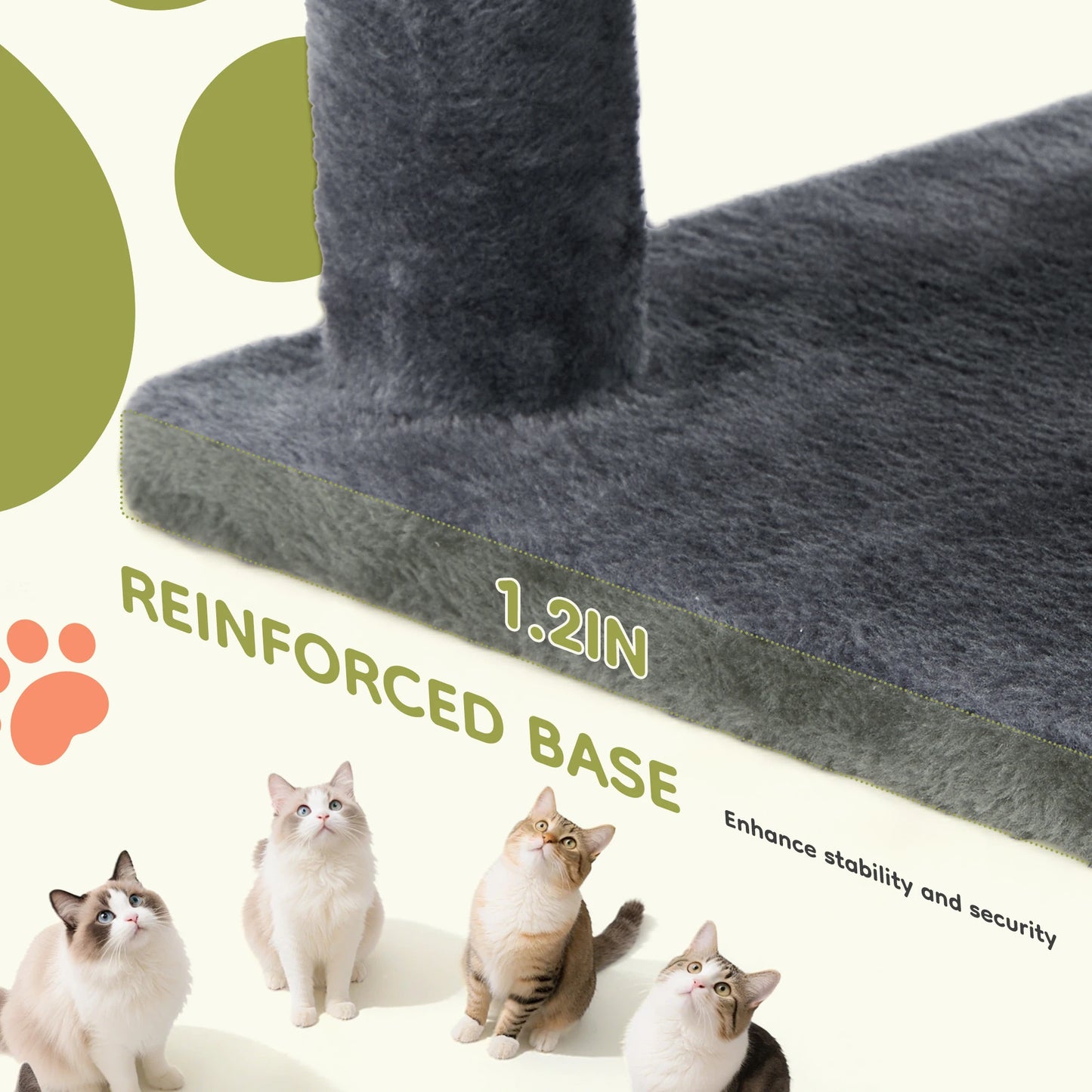 JHK Cat Tree Tower 66 Inch Large Multi Level Cat Climbing Tower with Condo Natural Sisal Scratching Posts Pet House for Indoor