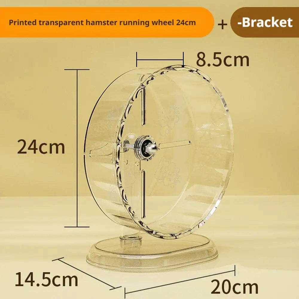 Silent Hamster Running Wheel Transparent Wide Design