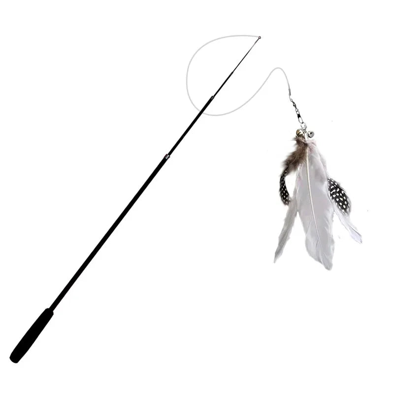 Telescopic Cat Wand With Feather Toy For Boredom Relief