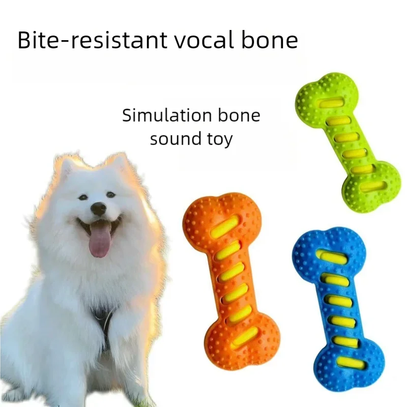 Dog Chew Toy Rubber Bone For Teeth Cleaning And Interactive Play