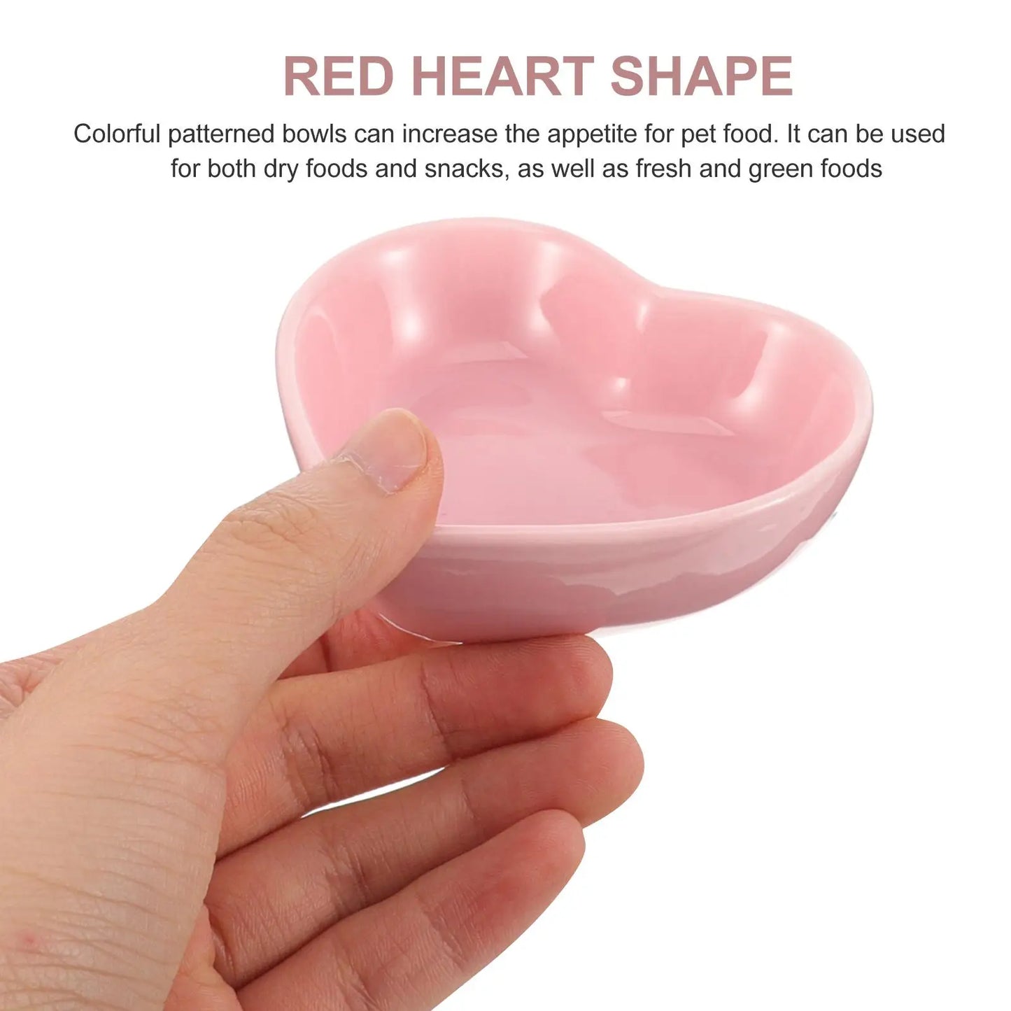 Ceramic Heart Shaped Pet Bowl For Hamster Guinea Pig